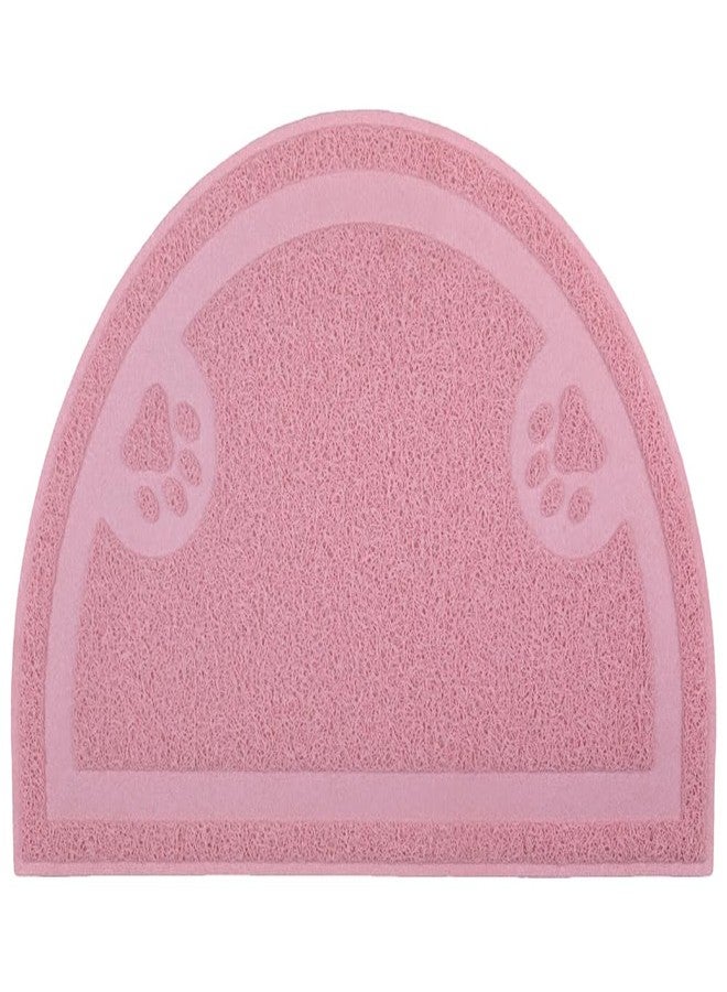 سجادة فضلات القطط بنقشة مخالب، سجادة فضلات القطط الصغيرة، سجادة باب، نصف دائرة، 23.5 × 14.25 بوصة (وردي فاتح)